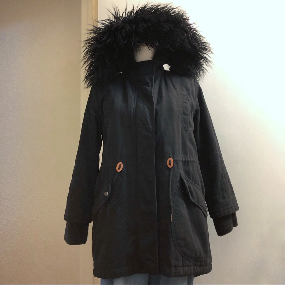 ASOS Black Fur Parka Jacket